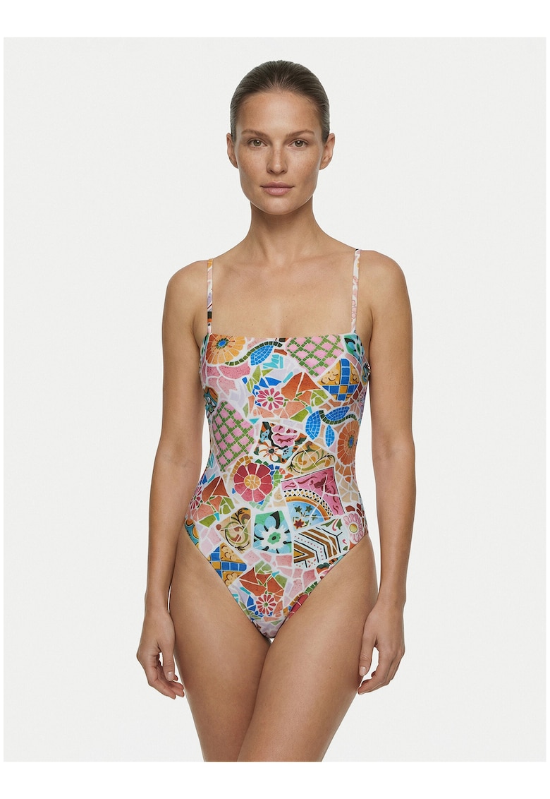 Costum de baie dama - roz - bretele detasabile - material elastic