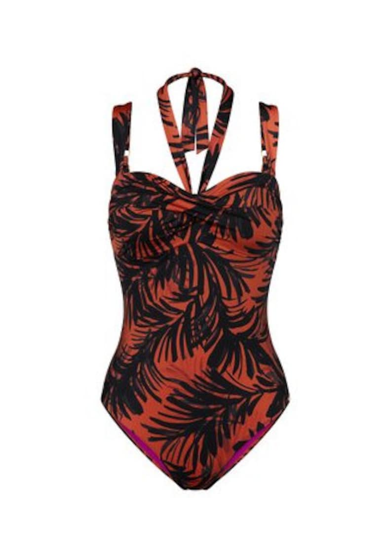 Costum de baie Dama - grafic - maro - poliamida/elastan -