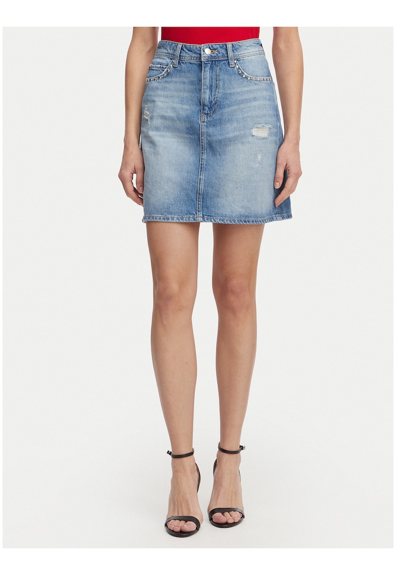 Fusta casual - Joop Jeans - denim - fermoar - albastru - bumbac