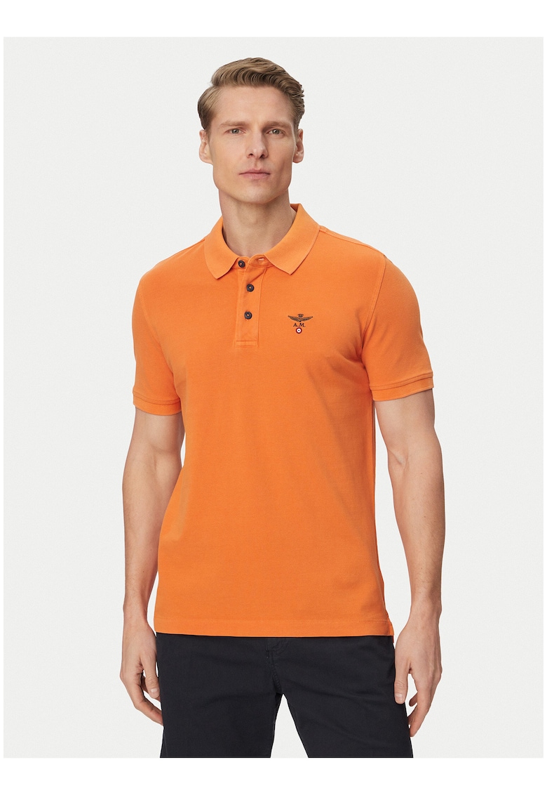 Tricou barbati - portocaliu - bumbac - maneca scurta