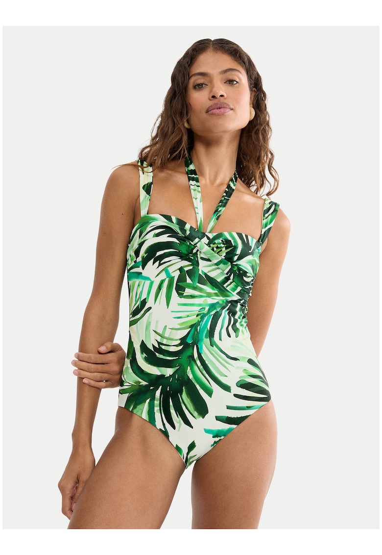 Costum de baie dama - verde - material sintetic - croiala clasica