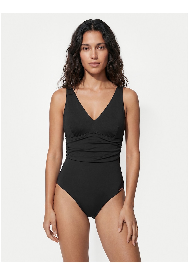 Costum de baie dama - negru - material elastic - croiala clasica