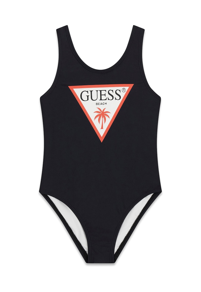 Costum de baie fete - negru - grafic - sintetic