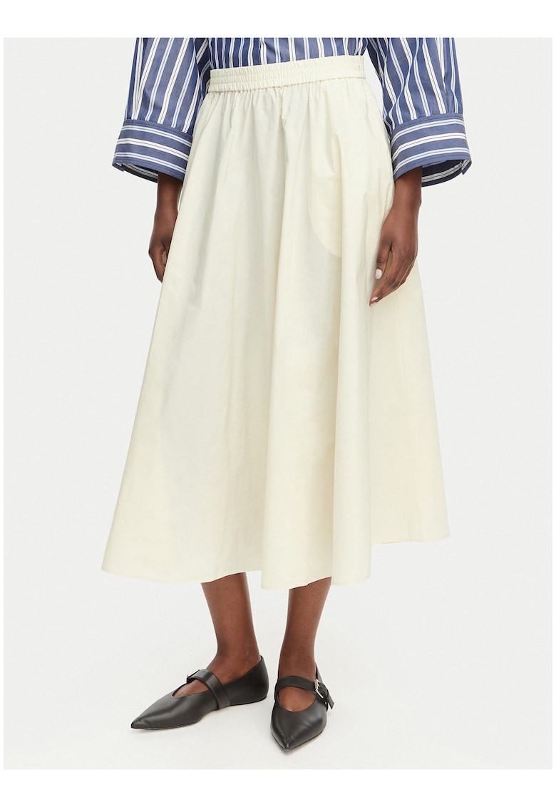 Fusta midi Dama - bej - poliester - casual
