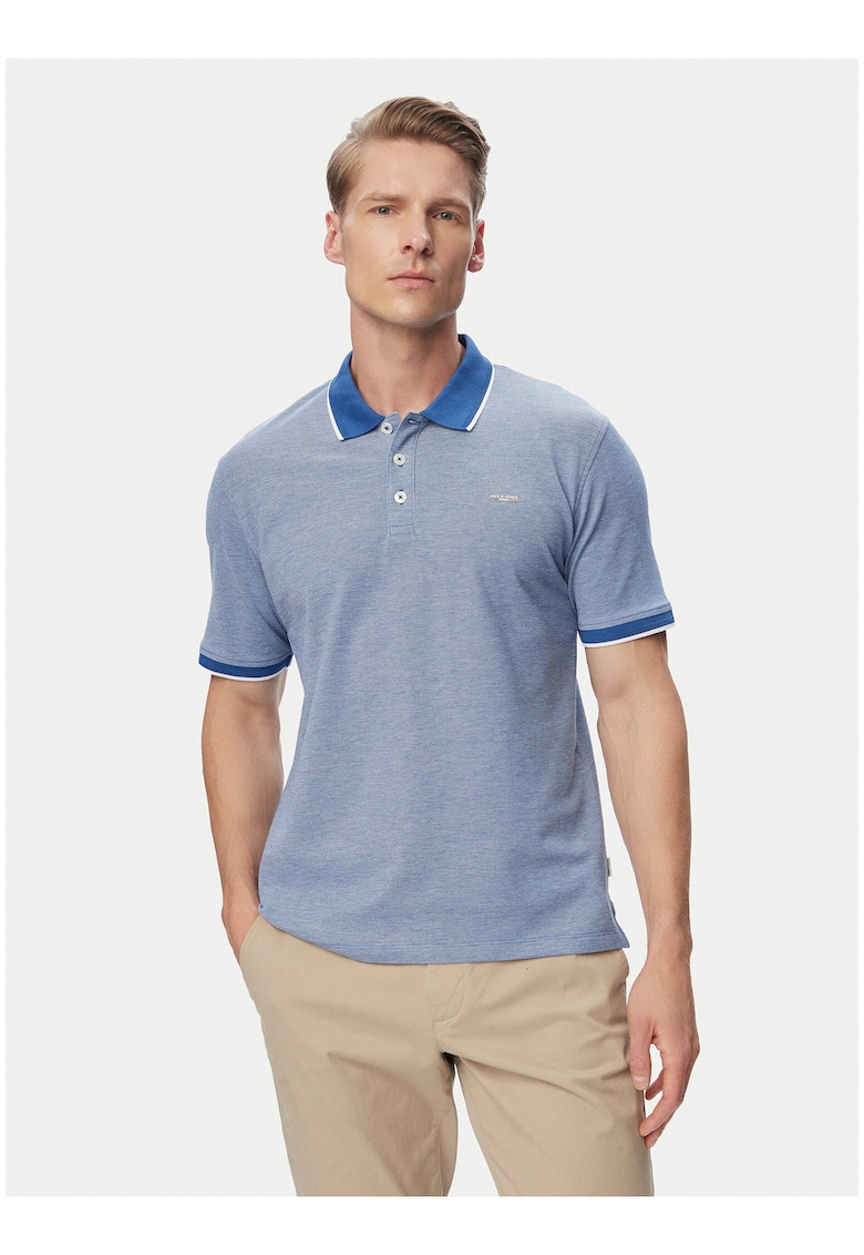 Tricou Polo Barbati - Albastru - bumbac - maneca scurta