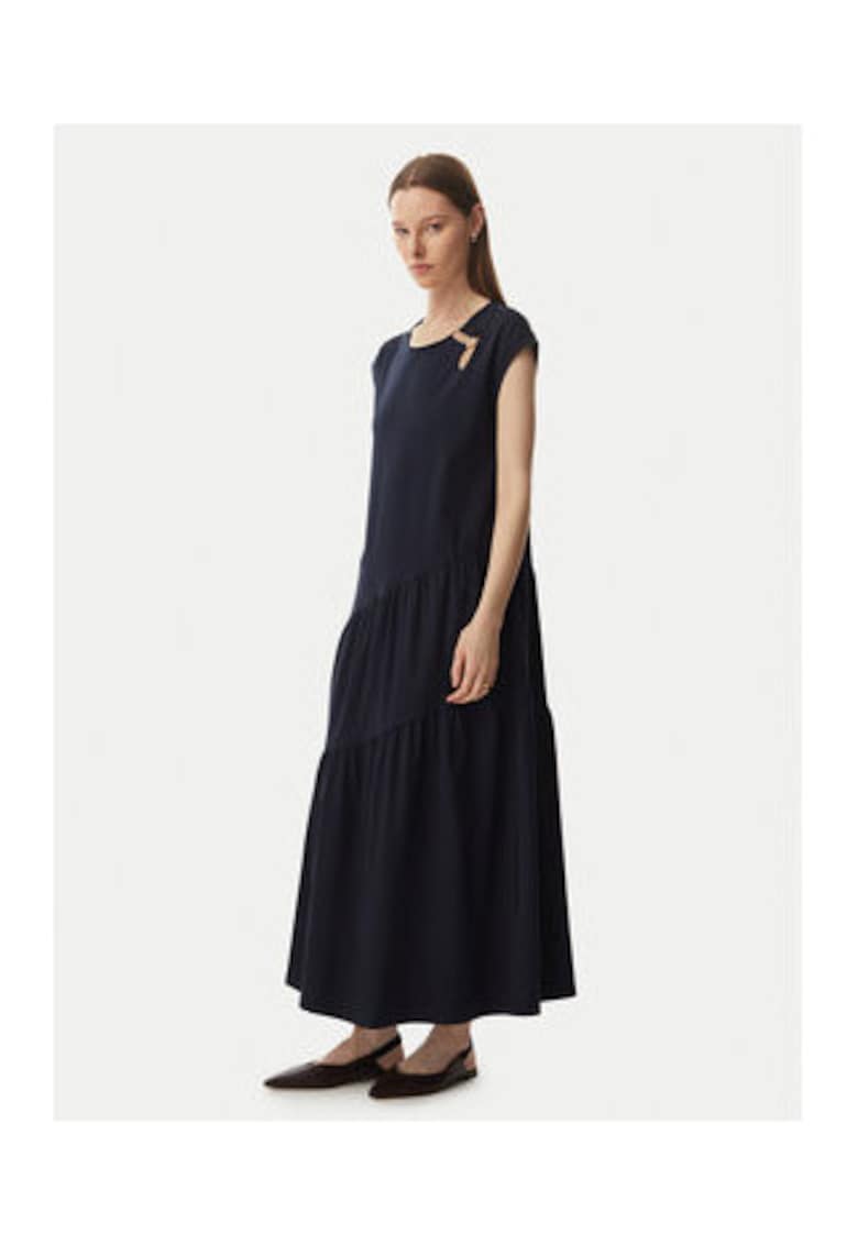 Rochie casual dama - bleumarin - bumbac/poliester -