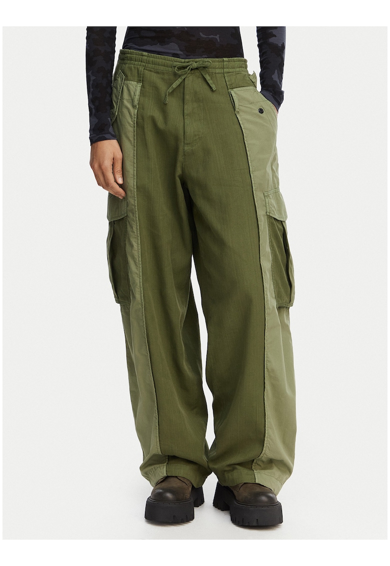 Pantaloni cargo dama - G-Star Raw - verde - bumbac si poliester reciclat - croiala dreapta