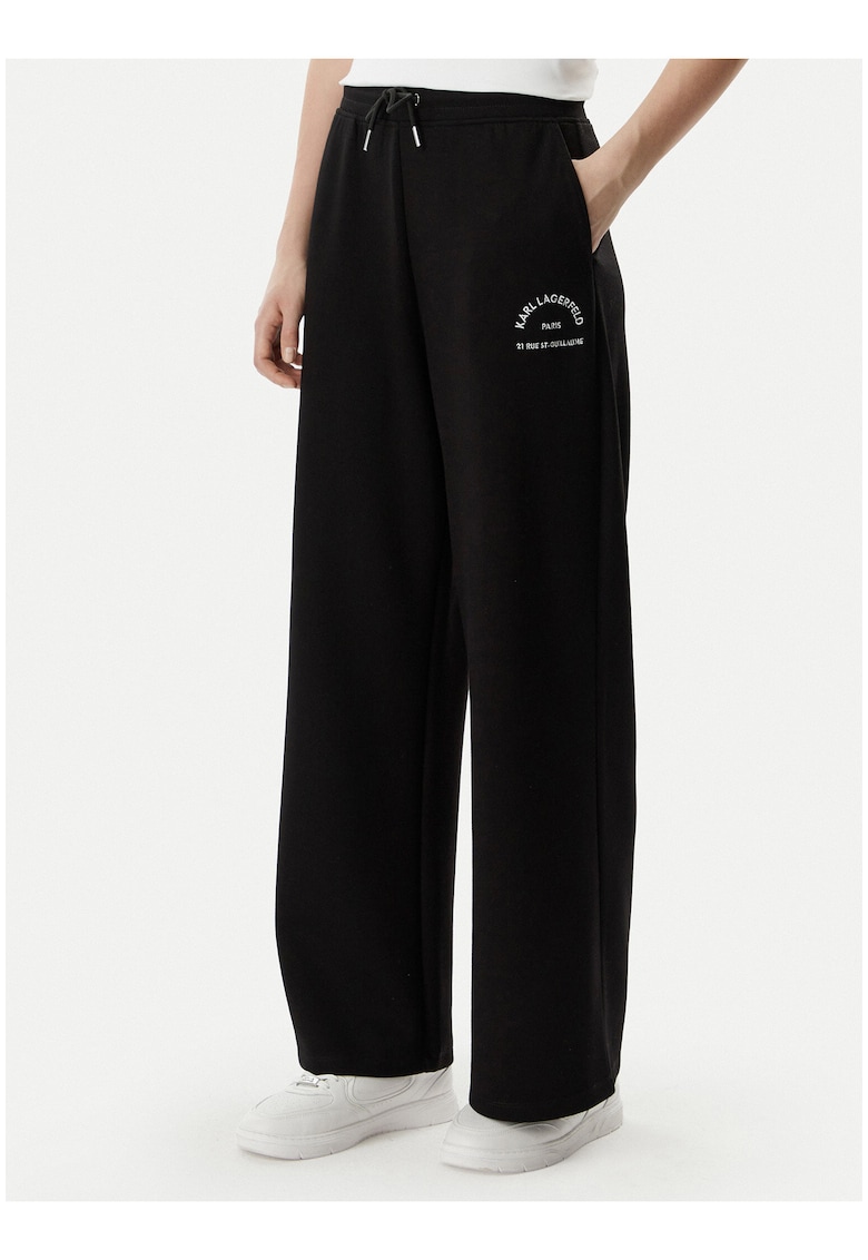 Pantaloni de trening Dama - negru - talie inalta - craci largi - viscoza