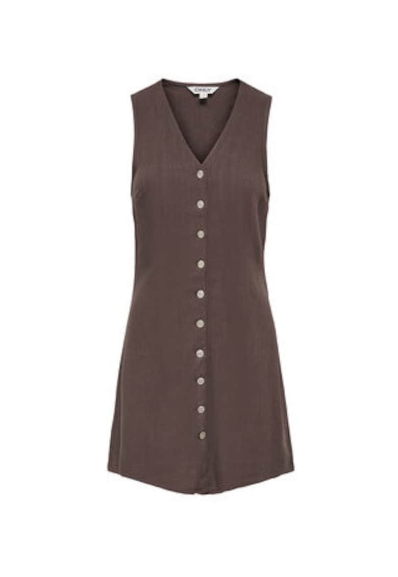 Rochie casual - maro - viscoza si in - fara maneci -