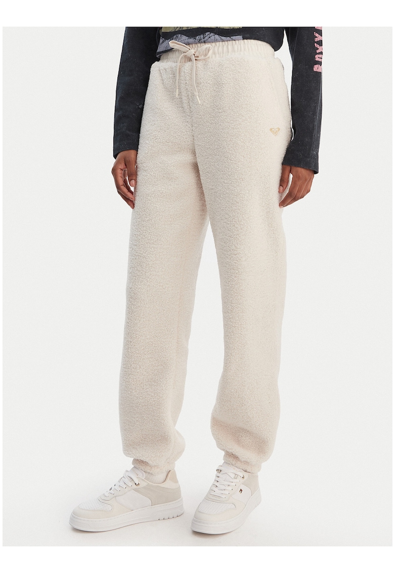 Pantaloni sport dama - bej - poliester reciclat -