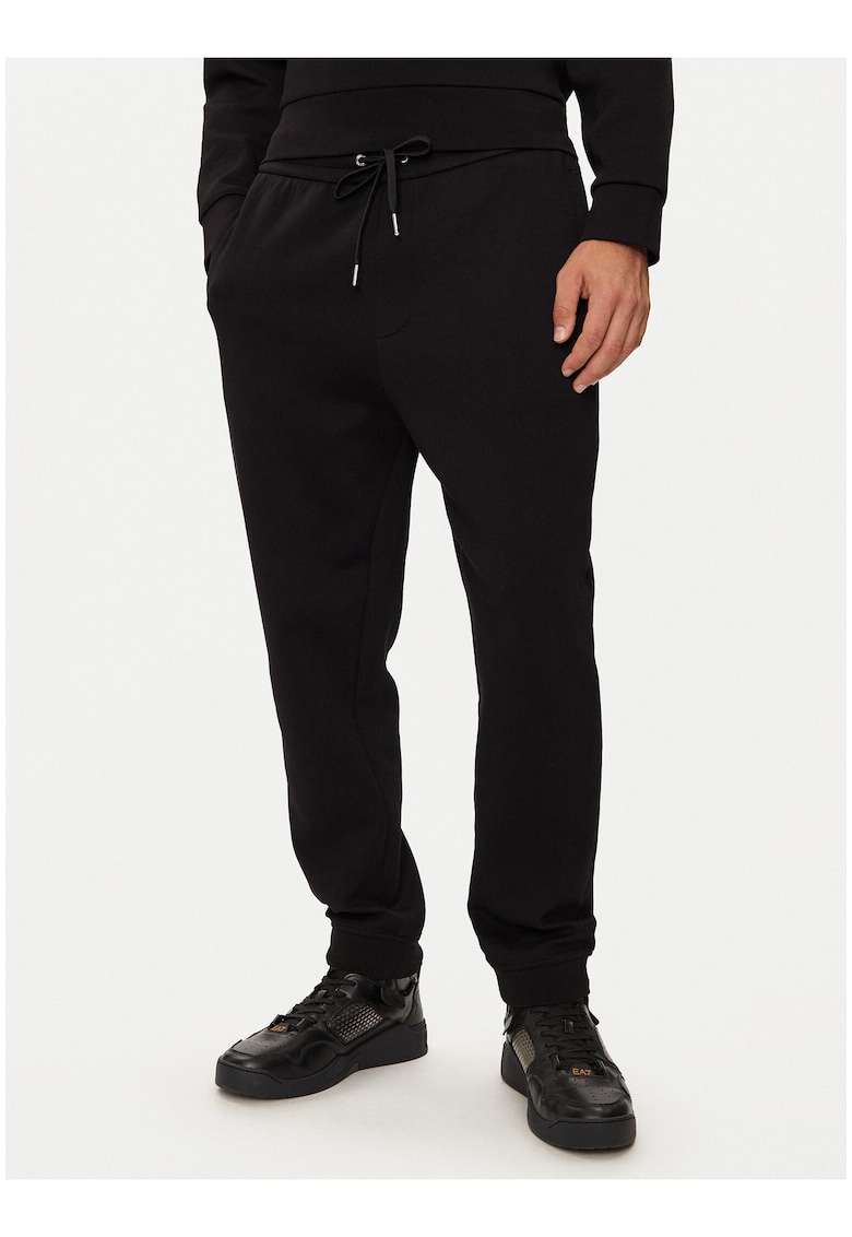 Pantaloni sport barbati - negru - confortabili - din bumbac si poliester -