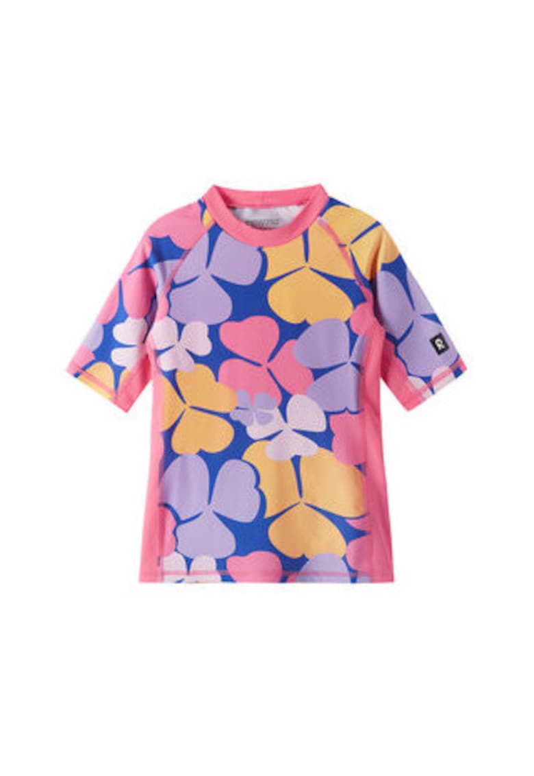 Tricou de inot fete - roz - material poliamida si elastan - imprimeu grafic