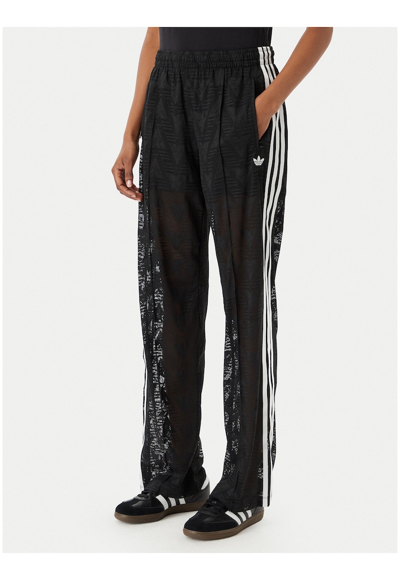 Pantaloni sport dama - tricotati - negru - poliester reciclat