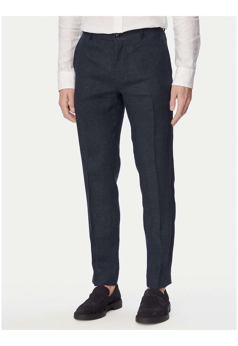 Pantaloni barbati - bleumarin - elegant - skinny - 100% in