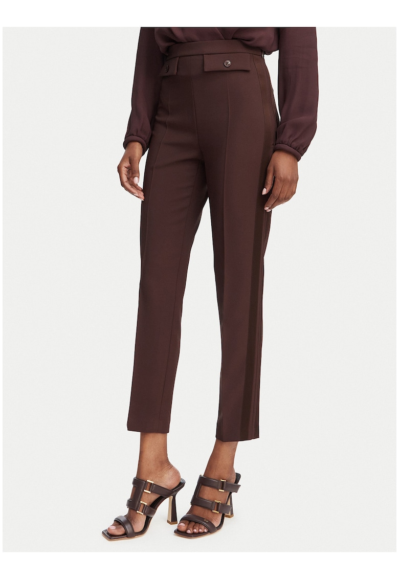 Pantaloni dama - skinny - maro - poliester
