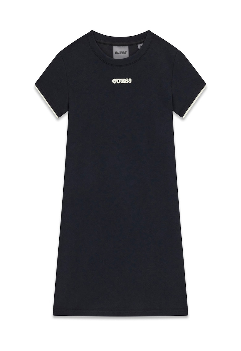 Rochie casual - neagra - material elastic - pentru fete - primavara-vara - poliester/viscoza