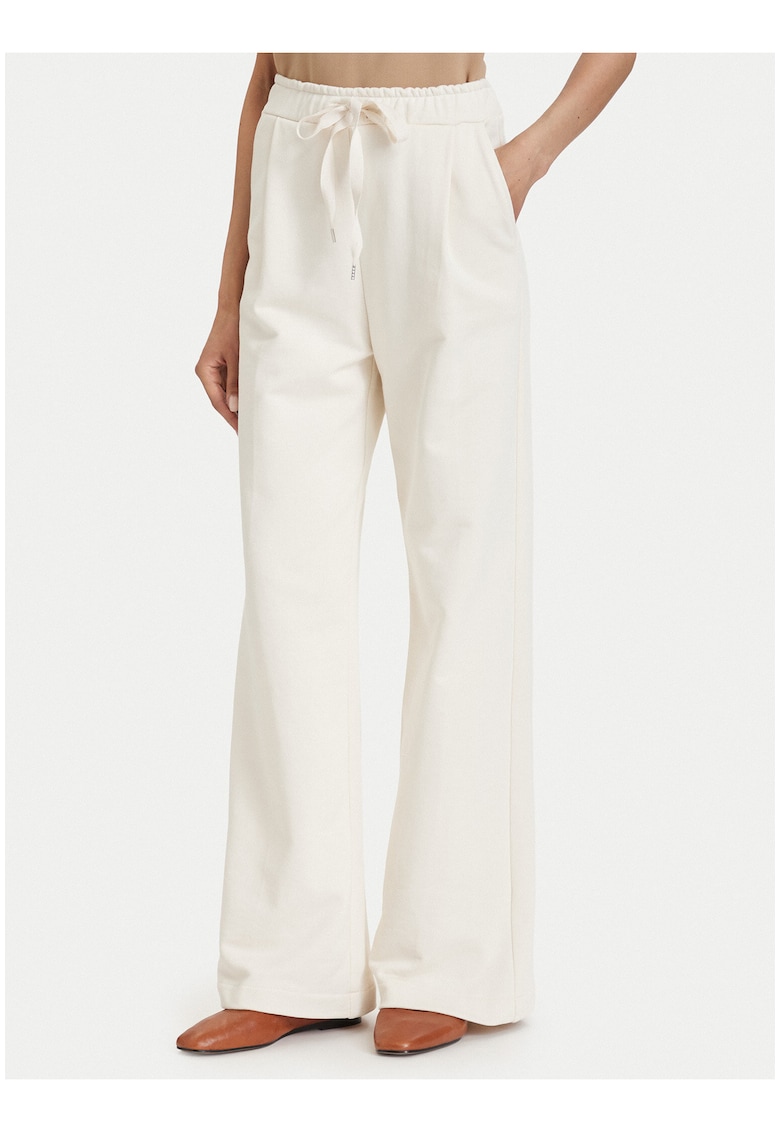 Pantaloni dama - bej - bumbac - croiala regular fit