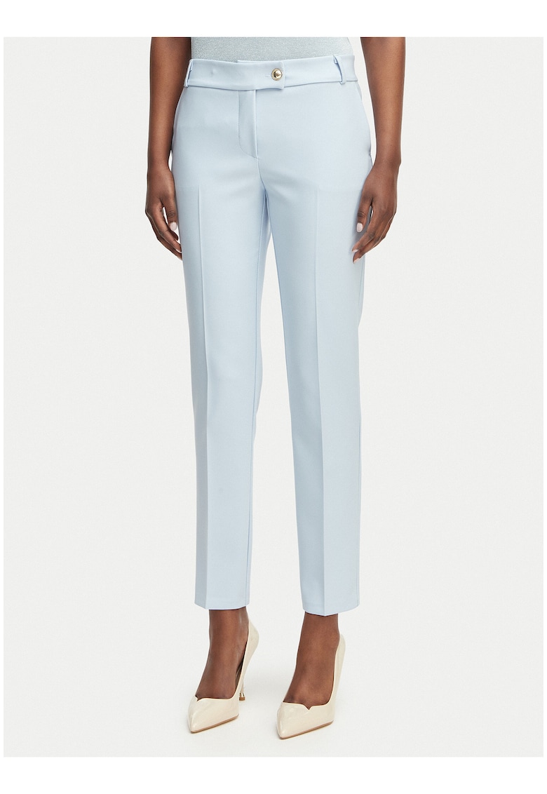 Pantaloni dama - slim fit - albastru - poliester-elastan