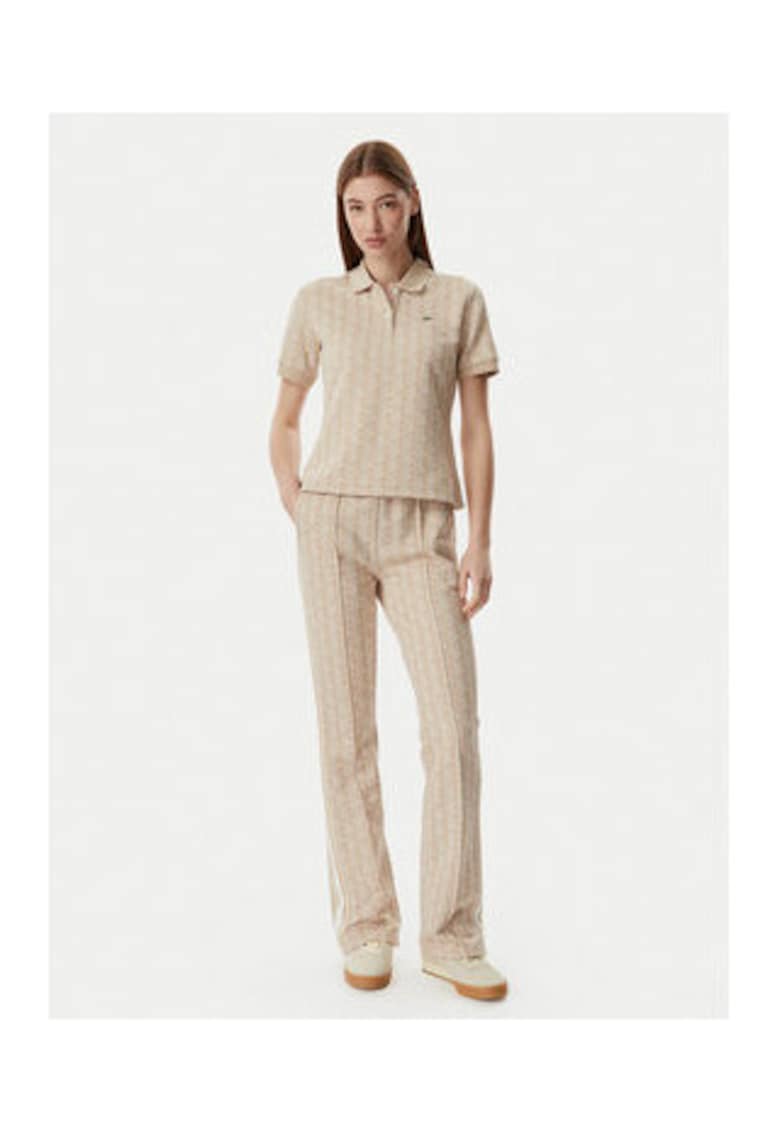 Polo dama - slim fit - maneca scurta - bej - bumbac si poliester -