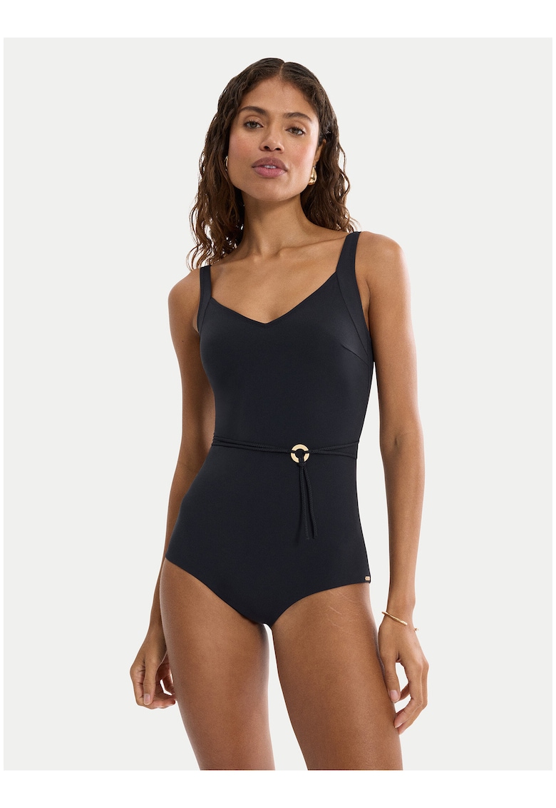 Costum de baie de dama - negru - material elastic - croiala clasica