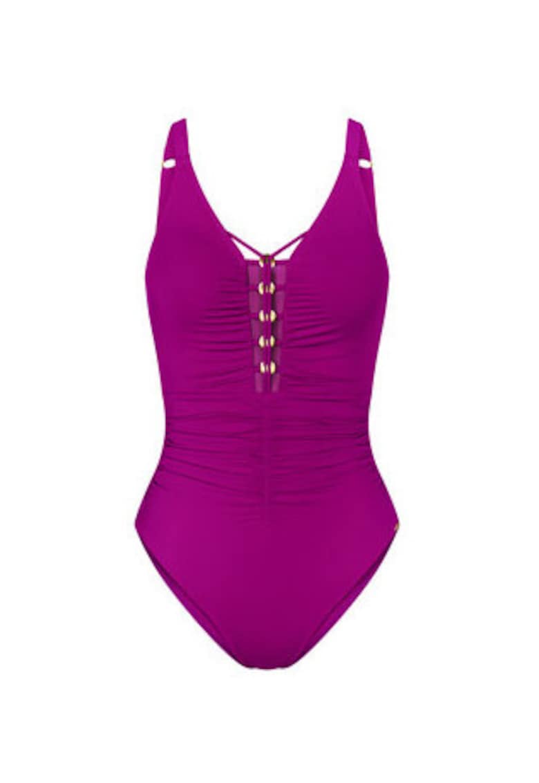 Costum de baie dama - roz - poliamida-elastan - imprimeu uni