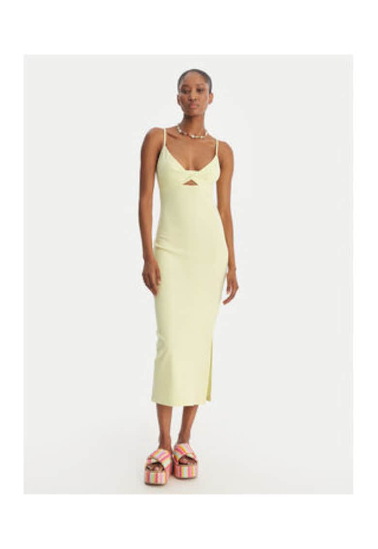 Rochie de vara Dama - Verde - bumbac si elastan - casual - fara maneca -