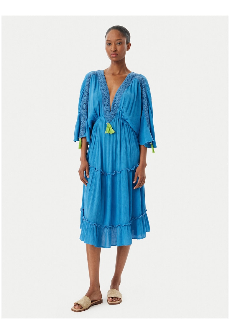 Rochie plaja midi 3/4 - Albastru