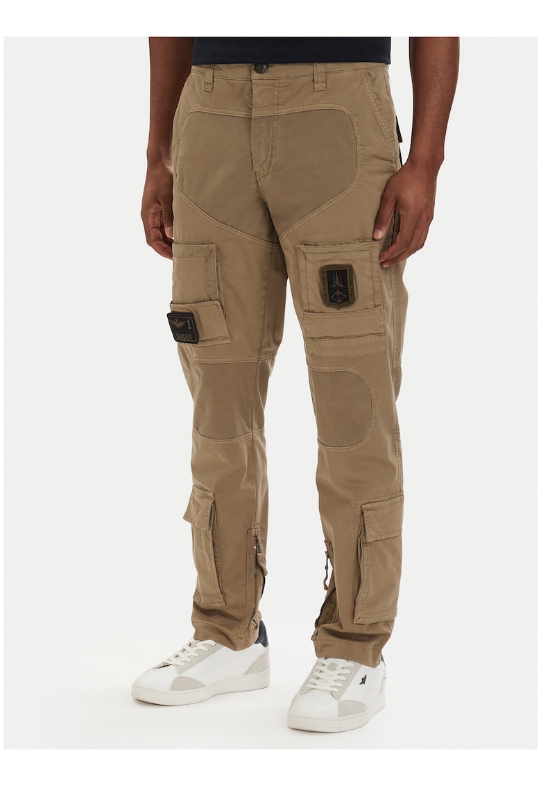 Pantaloni cargo Barbati - Kaki - bumbac - regular fit