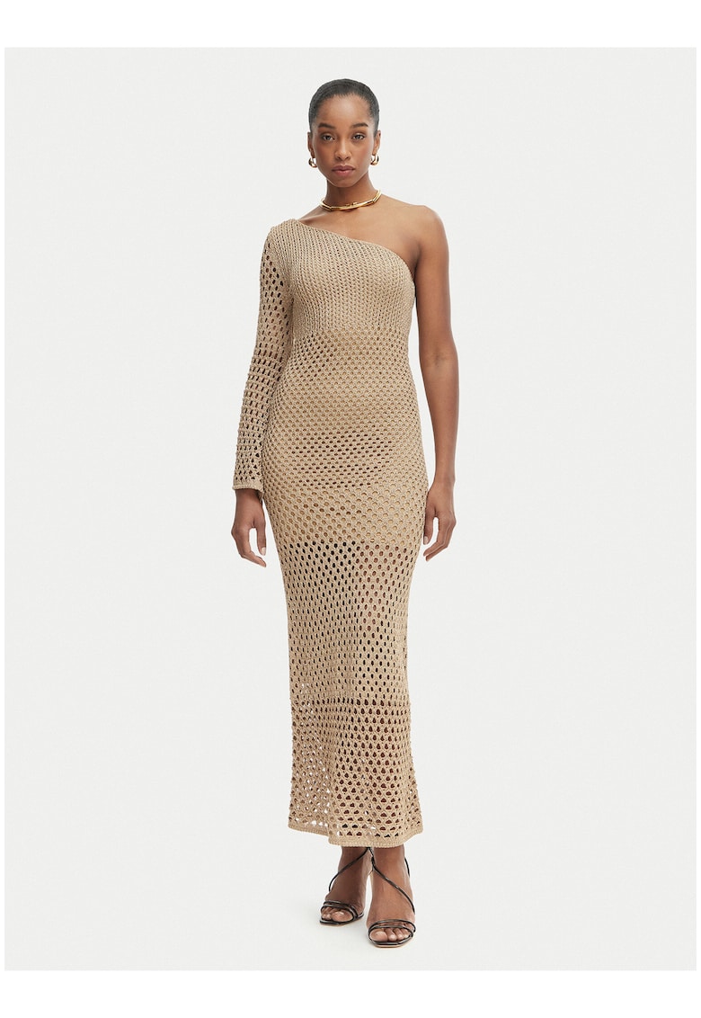 Rochie plaja asimetrica - maneca lunga - multicolor -