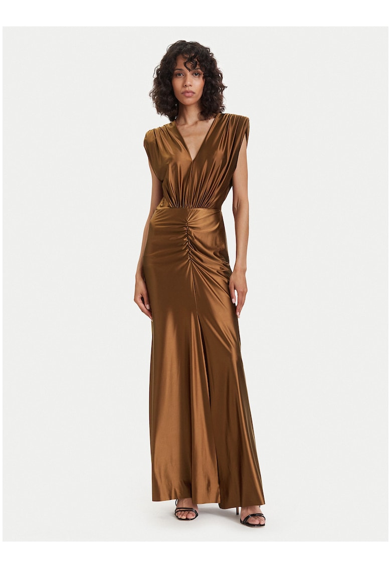 Rochie de seara - maro - fara maneca - elastan -