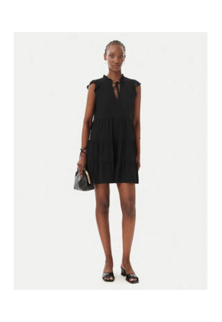 Rochie casual - neagra - fara maneci - din viscoza LENZING ECOVERO