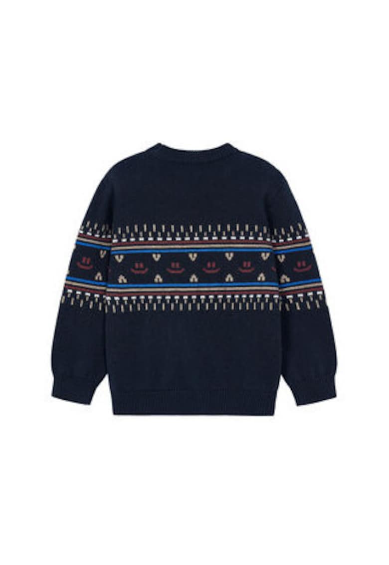 Pulover copii - bleumarin - bumbac-poliamida-lana - imprimeu grafic -