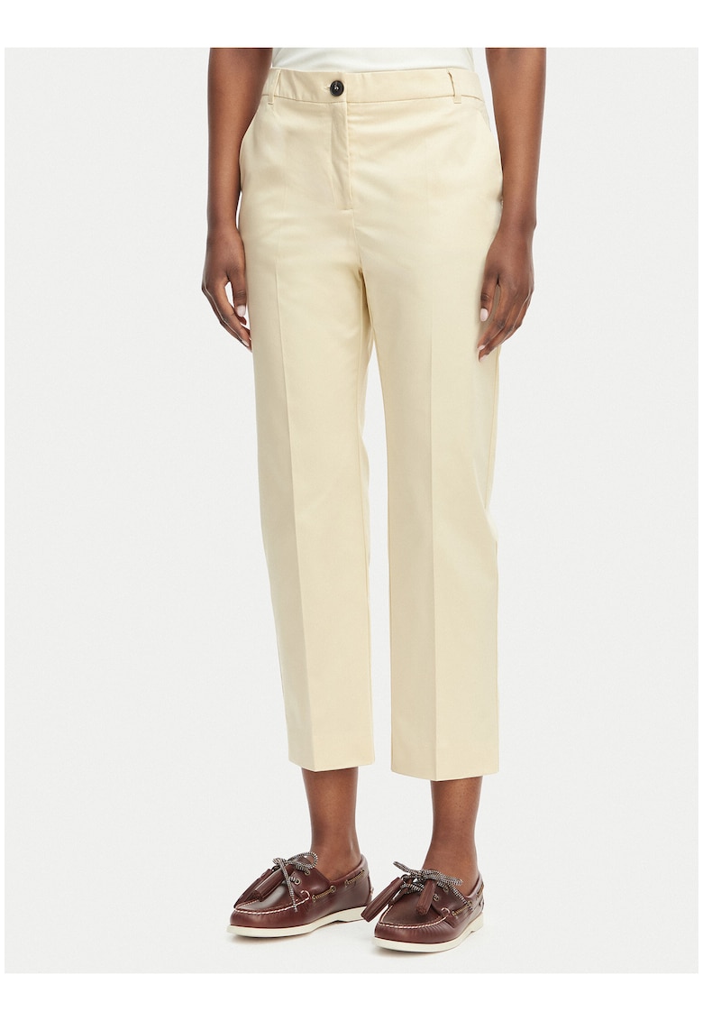 Pantaloni dama - casual - bej - bumbac - regular fit