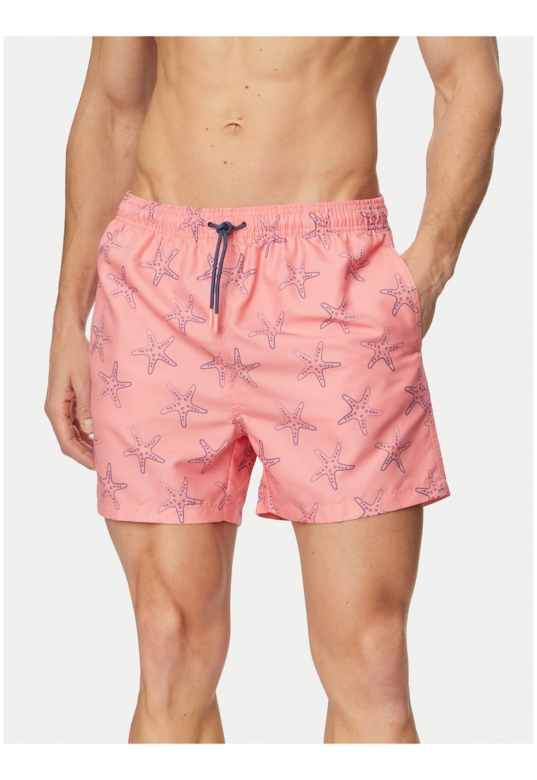 Pantaloni scurti de baie barbati - roz - uscare rapida - poliester