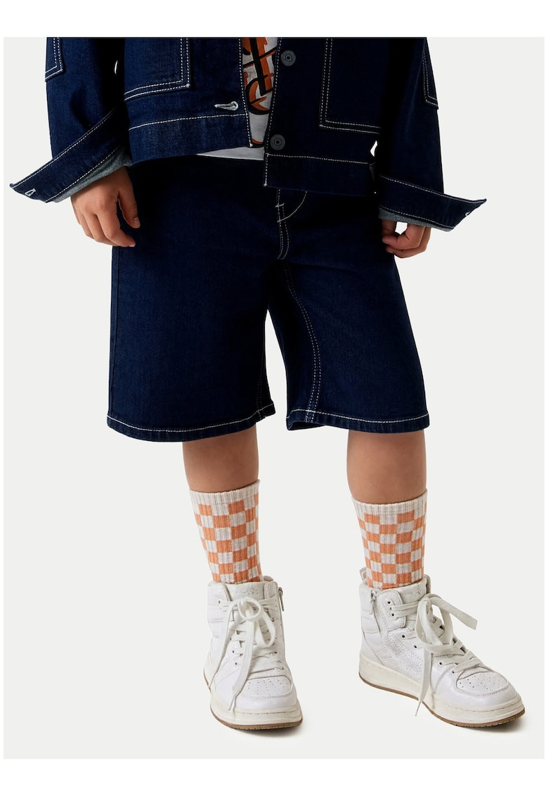 Pantaloni scurti baieti - bleumarin - bumbac - casual