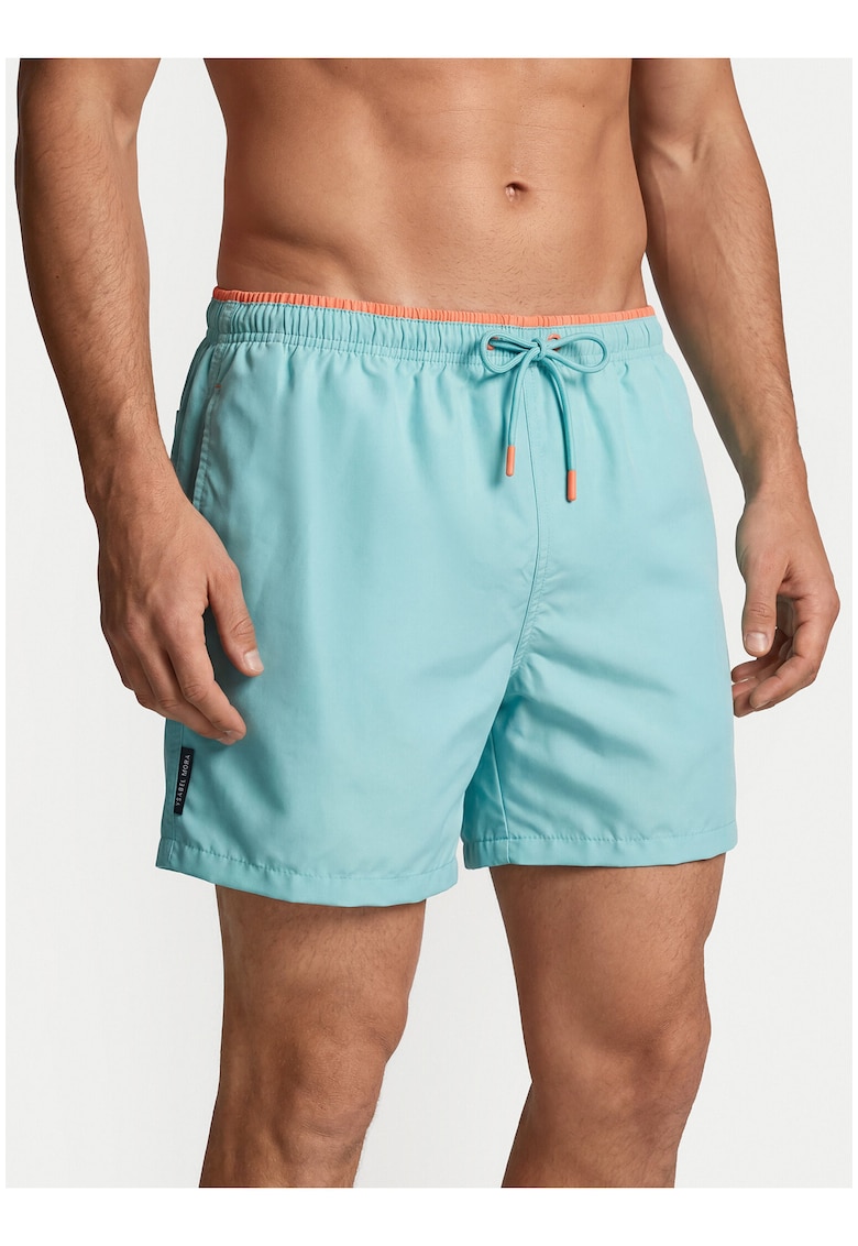 Pantaloni scurti de baie barbati - albastru - poliester - design simplu