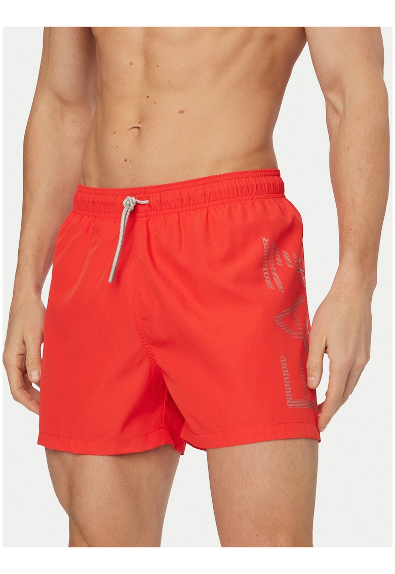 Pantaloni scurti de baie barbati - rosu - uscare rapida - material poliester