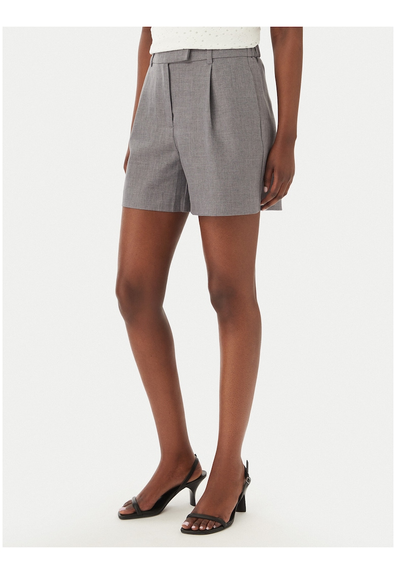 Pantaloni scurti dama - gri - material textil reciclat - croiala regular fit