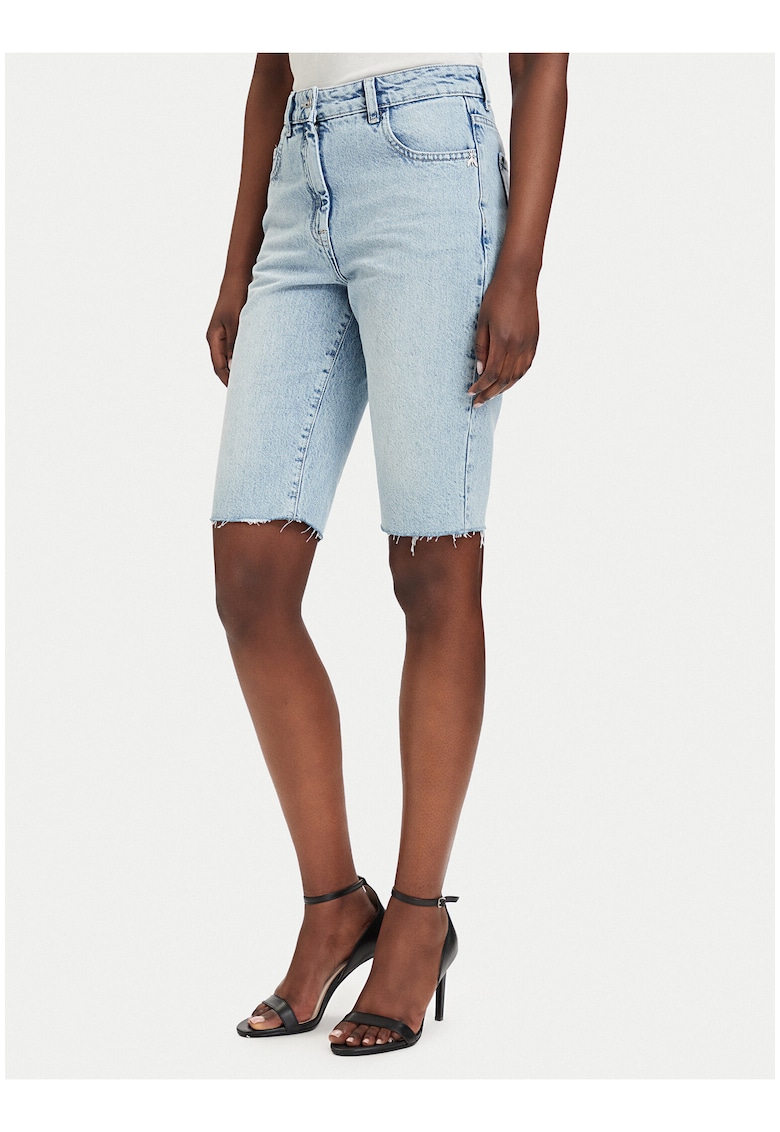 Pantaloni scurti din denim - albastru - 100% bumbac - croiala dreapta