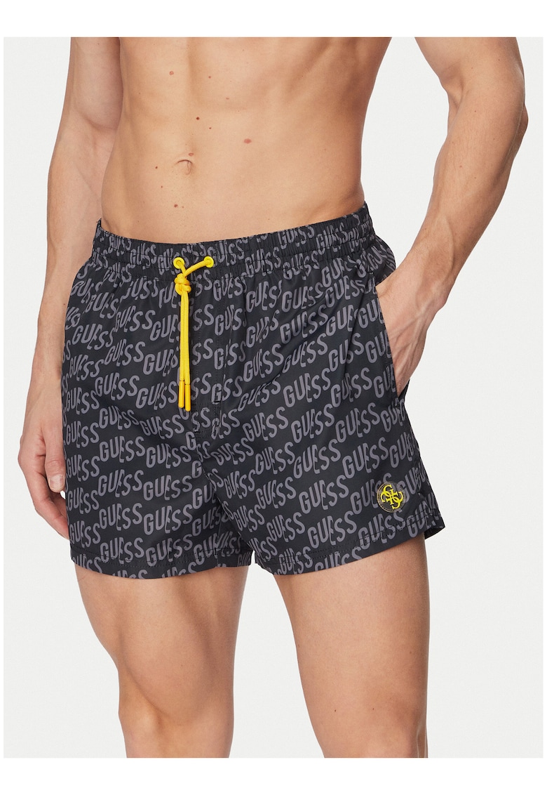 Pantaloni scurti de baie barbati - multicolor - poliester - imprimeu logo