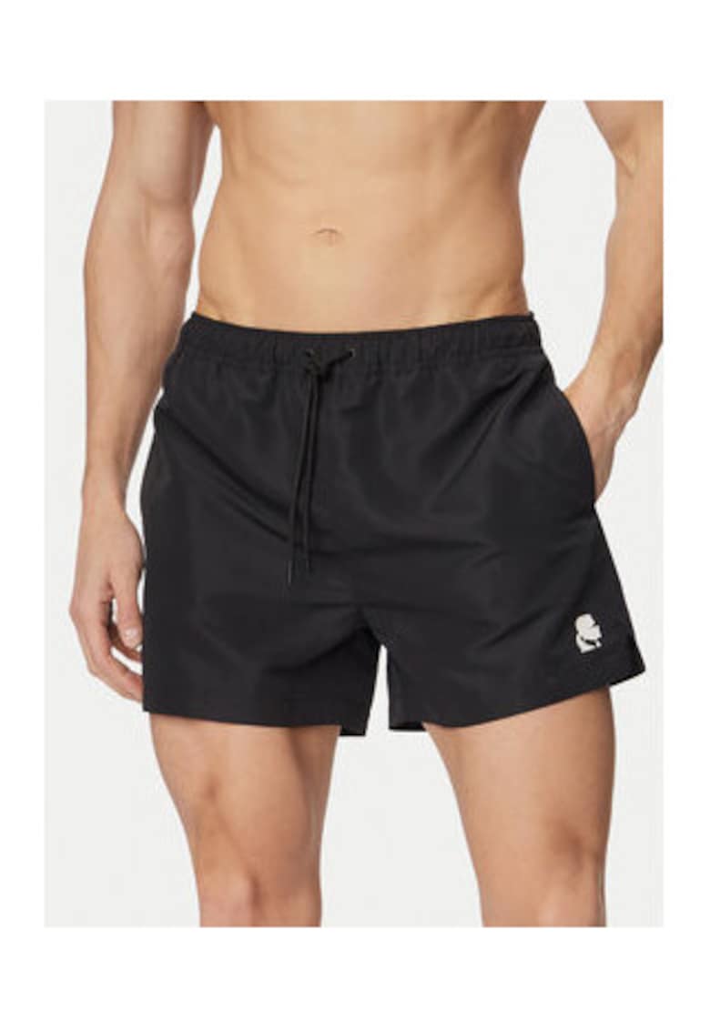 Pantaloni scurti de baie barbati - negru - poliester - croiala Regular Fit