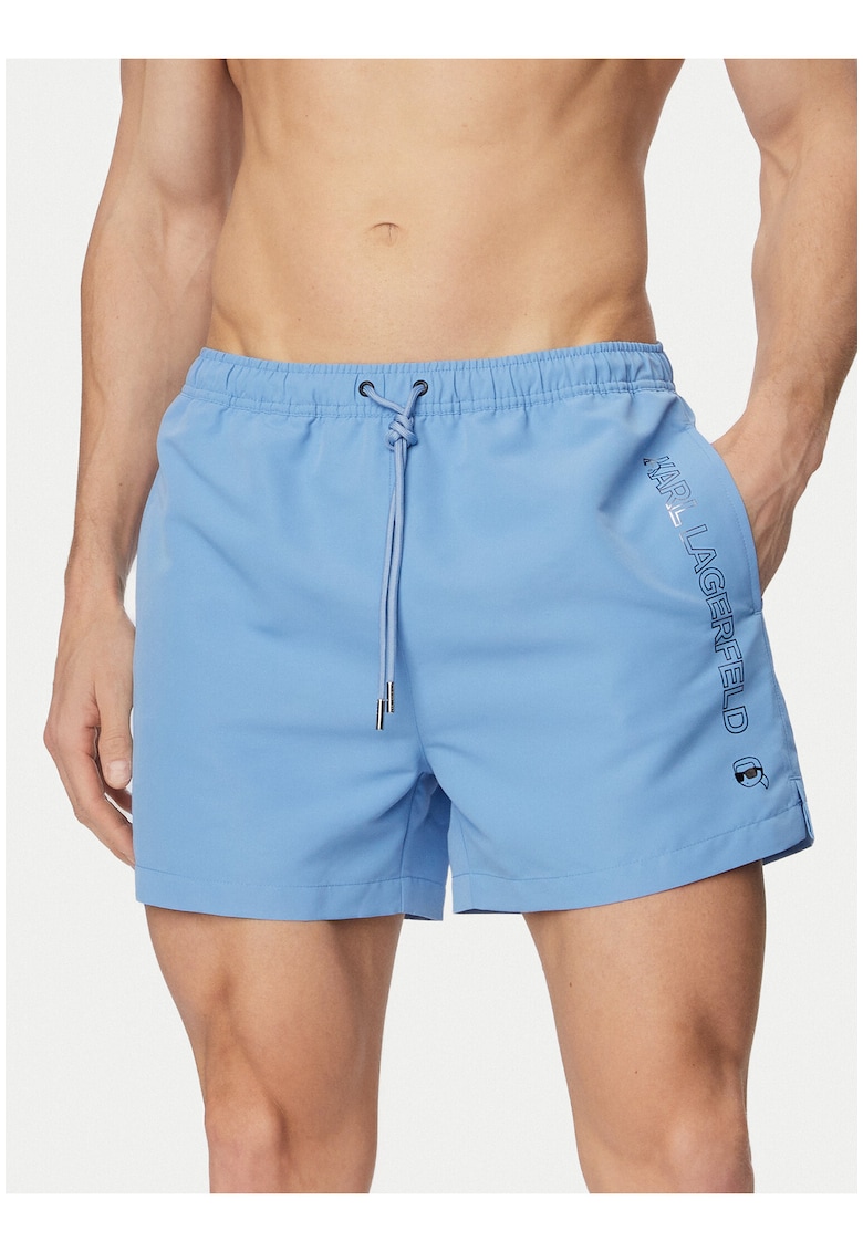 Pantaloni scurti de baie barbati - albastru - poliester - croiala regular fit