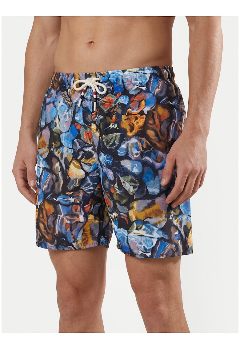 Pantaloni scurti de baie barbati - multicolor - poliester - imprimeu grafic