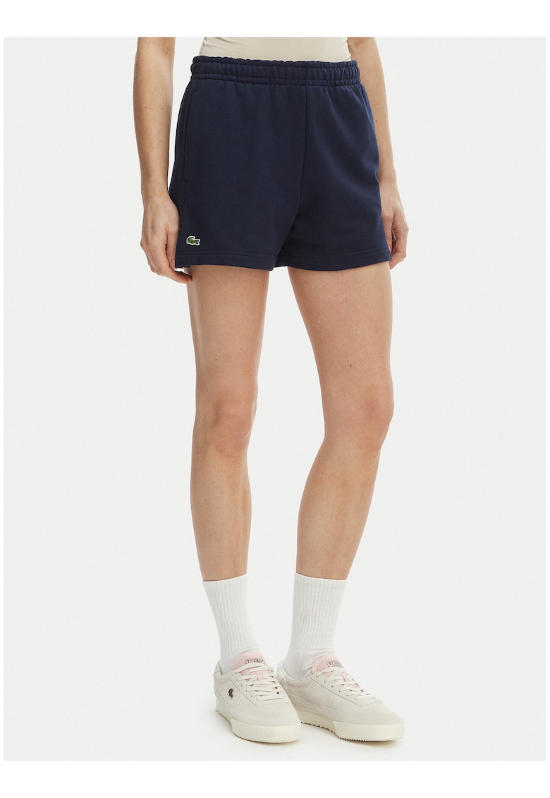 Pantaloni scurti sport dama - alb-albastru - bumbac - uni