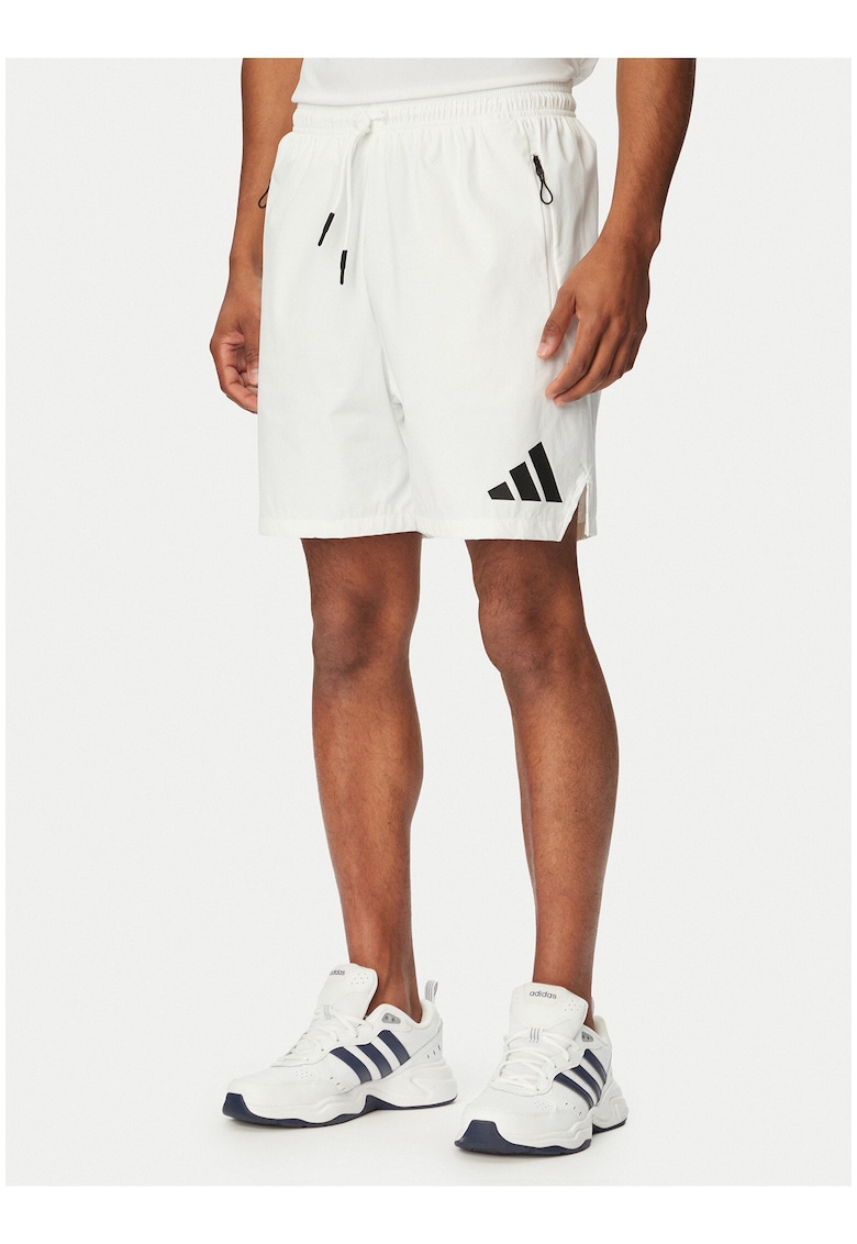 Pantaloni scurti sport Barbati - Alb - poliamida reciclata - elastan -