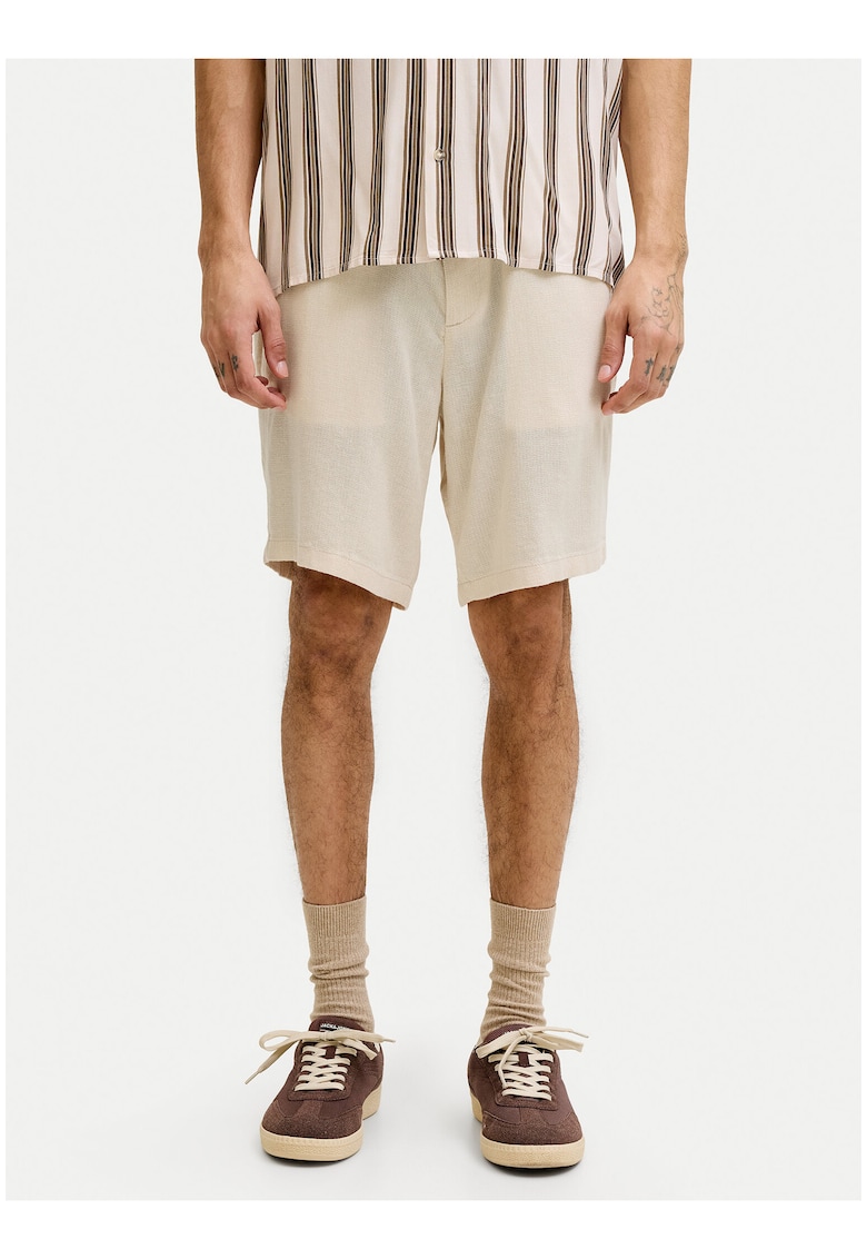 Pantaloni scurti barbati - bej - material textil - croiala regulara - casual