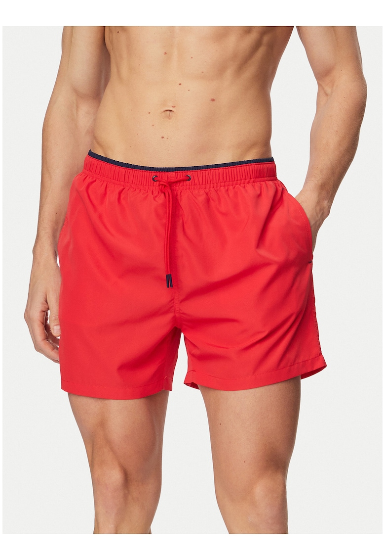 Pantaloni scurti de baie barbati - rosu - poliester - croiala regular fit