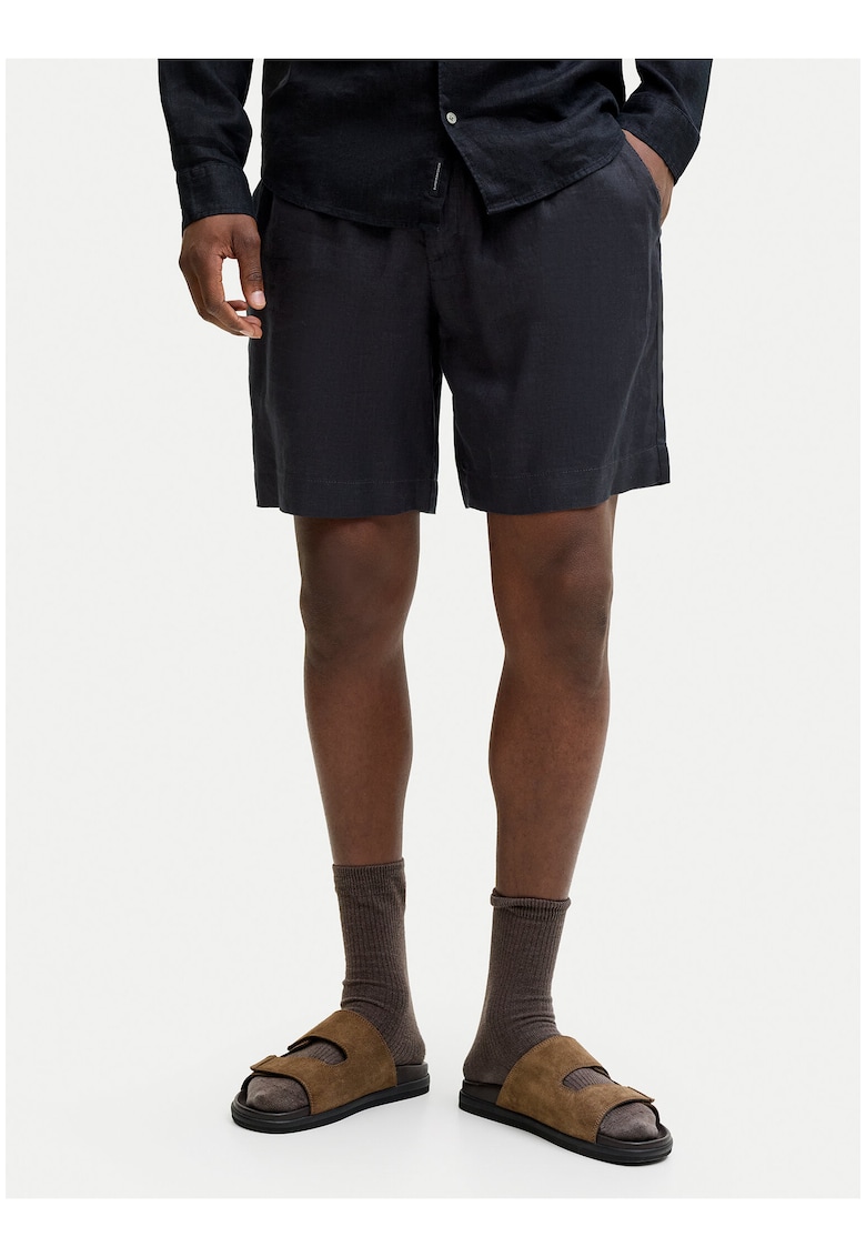 Pantaloni scurti barbati - casual - negru - 100% in