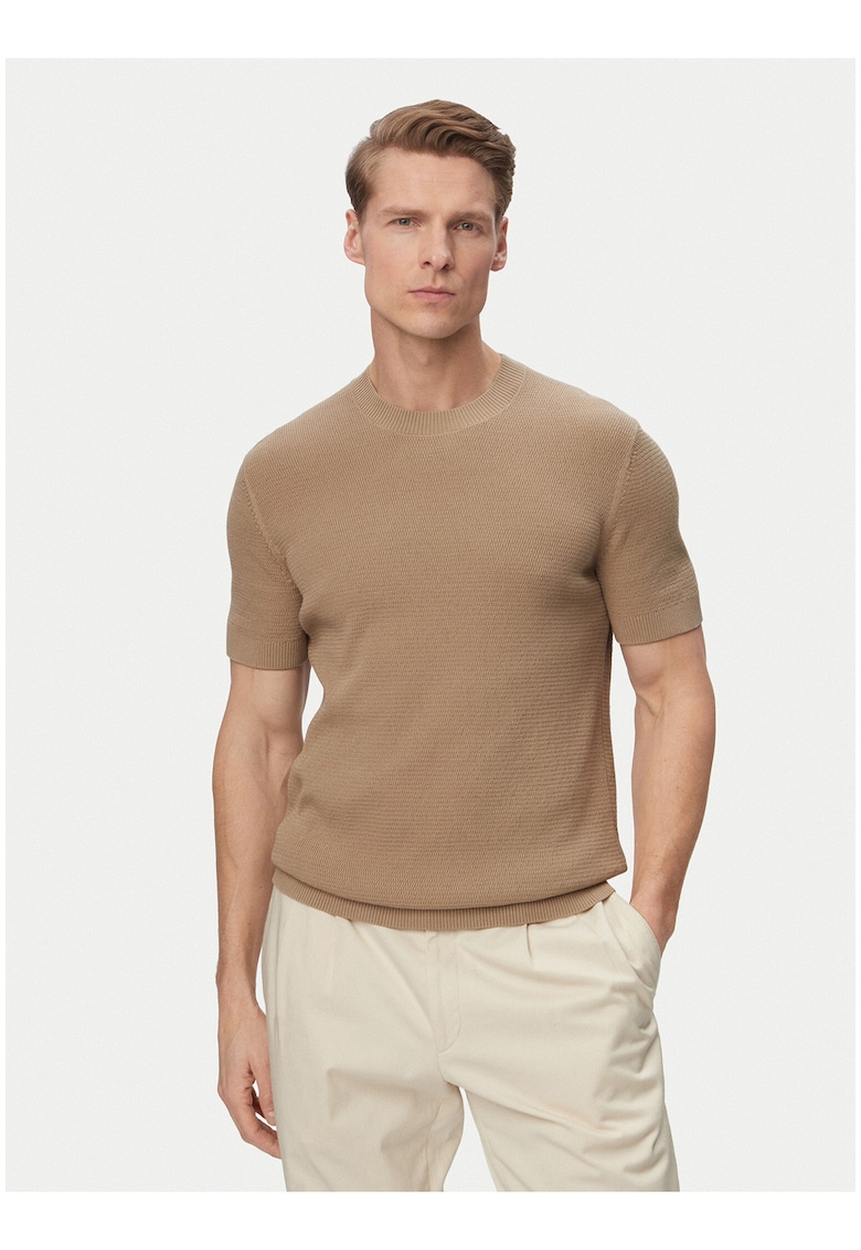 Pulover barbati - Joop Jeans - bej - bumbac - maneca scurta