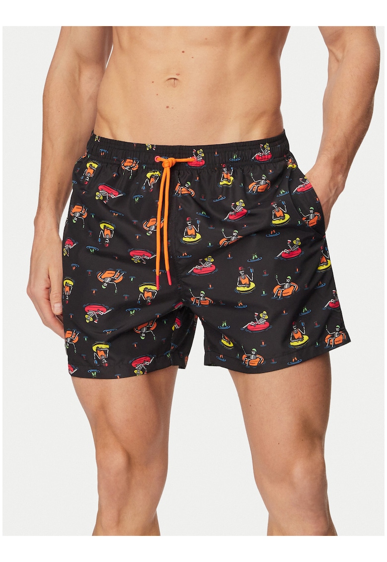 Pantaloni scurti de baie barbati - multicolor - uscare rapida - poliester
